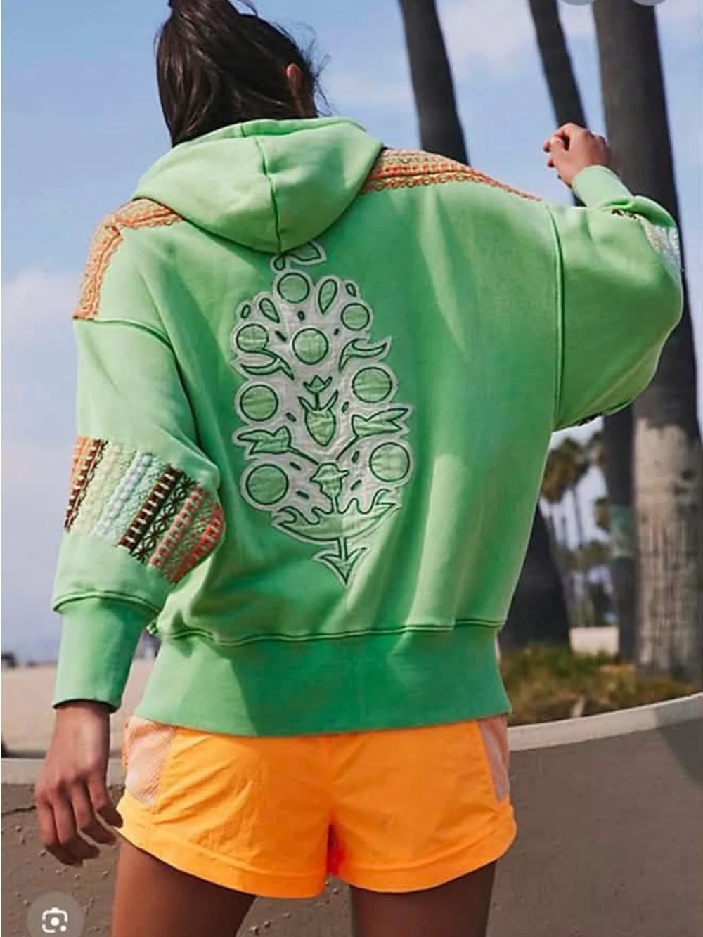 Free people movement sprint to the finish geo logo hoodie